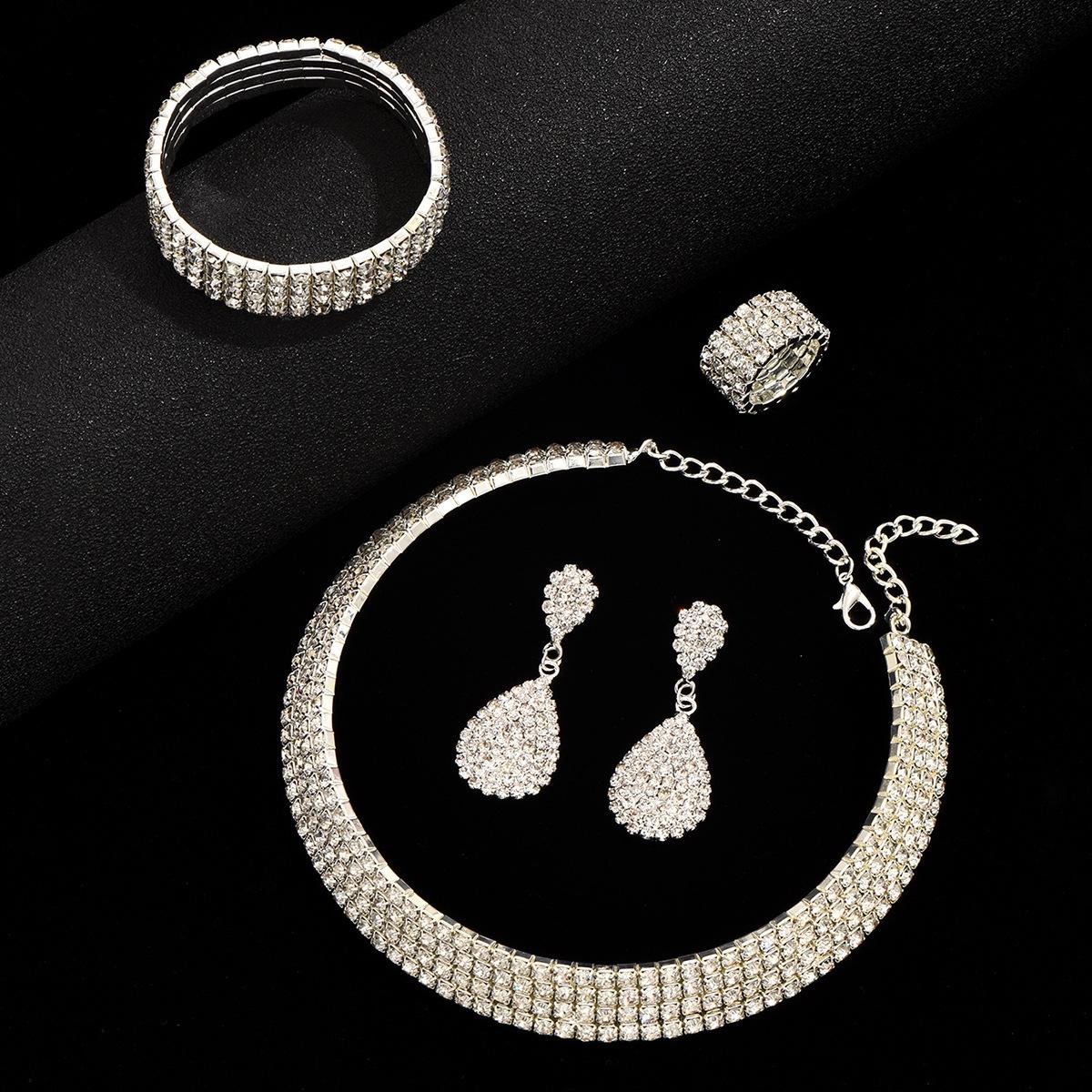 

European and American jewelry with multiple drainage diamonds, necklaces, earrings, bracelets, rings, bridal sets, dress accesso