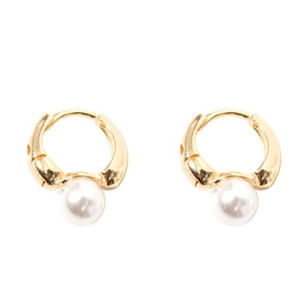 

S925 Silver Plated Vintage Pearl Earrings French Style Minimalist Ear Studs for Women