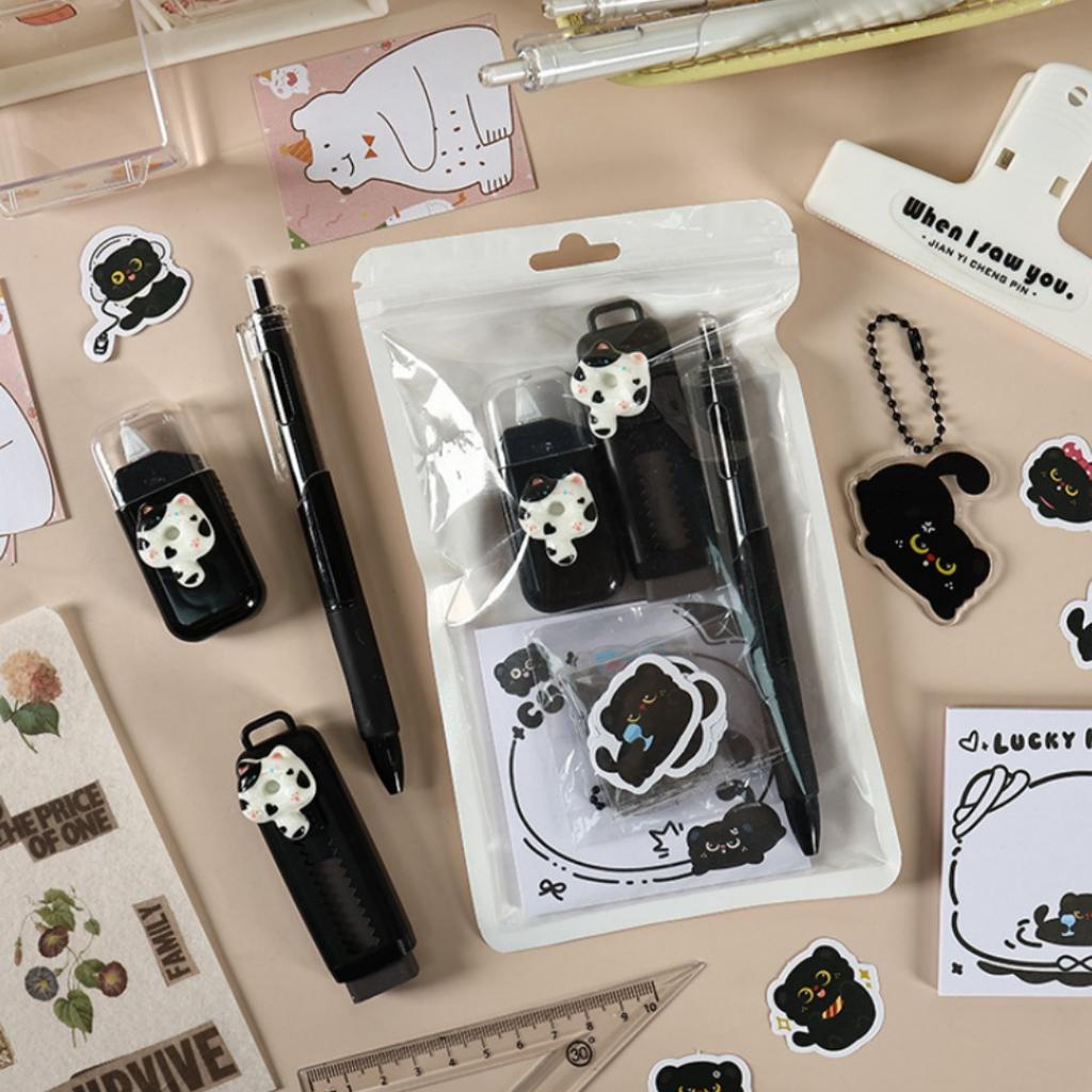 Cute Meow Cartoon Stationery Set Children Student Learning Gift Classroom Prizes Birthday Present Back To School Stationery Kit