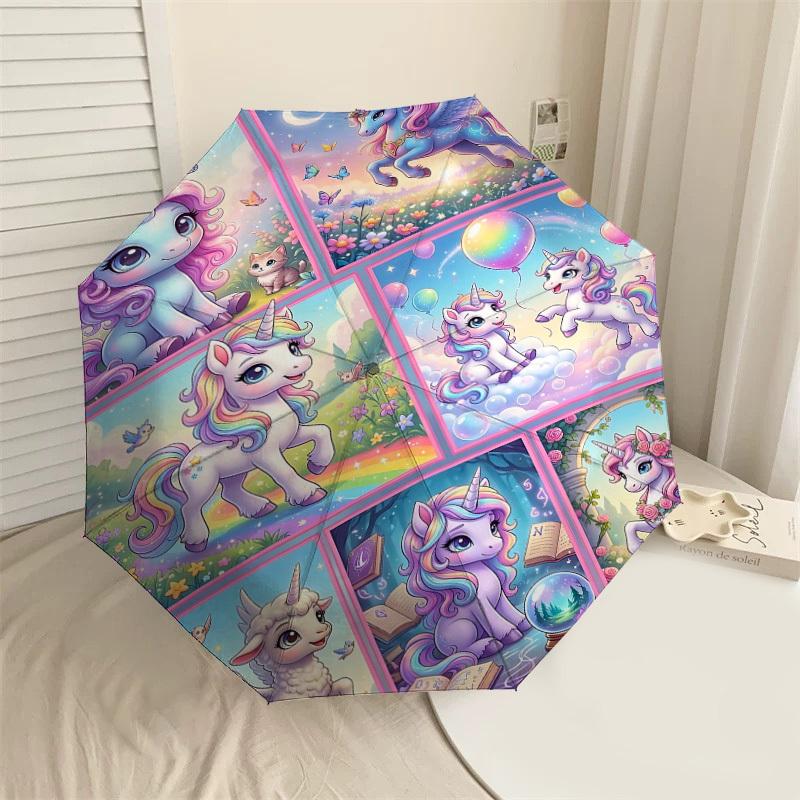 

1PC Unicorn Fantasy Umbrella-8-Rib Reinforced Portable Folding Travel Suitable for All Seasons Outdoor Daily Use Is an Ideal Choice -K0393