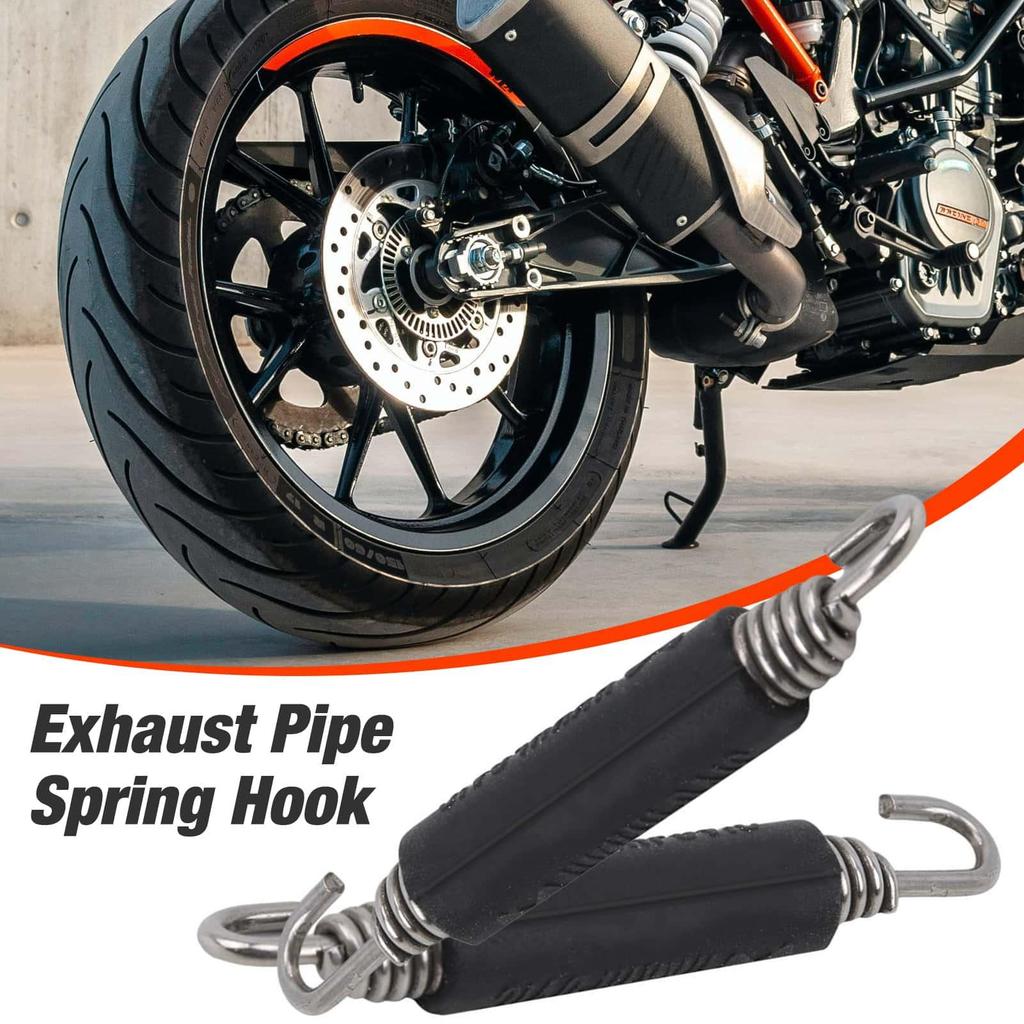 2pcs 85mm Stainless Steel Motorcycle Muffler Exhaust Spring Muffler Modified Exhaust Escape Link Pipe Silencer For Moto Scooter