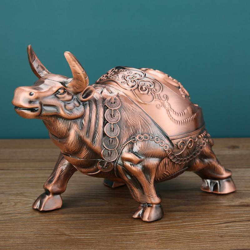 European Style Ashtray with Lid: Trendy, Drop-Proof, Anti-Fly Ash, Odor-Resistant, Luxury Living Room Decor.