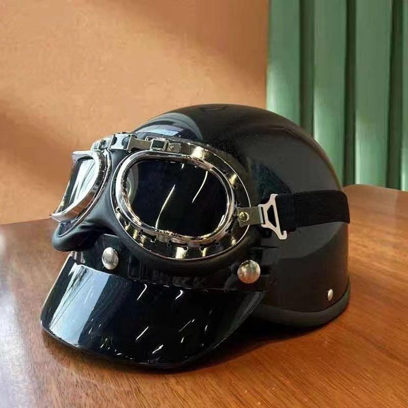 Electric Vehicle Certification Universal Harley Battery Car Retro Helmet Four Seasons Riding Half Helmet Summer Men and Women Bottom Hat