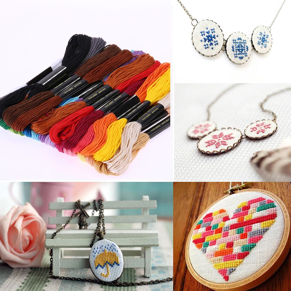 Buy 24 Colors Embroidery Thread Hand Cross Stitch Floss Sewing Skeins ...