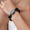 Unregelmäßige Imitation Marmor Oval Acryl Perlen Armbänder Smudging Elastisches Perlenstrang Armband Armreifen Trendiger Stapel Schmuck D