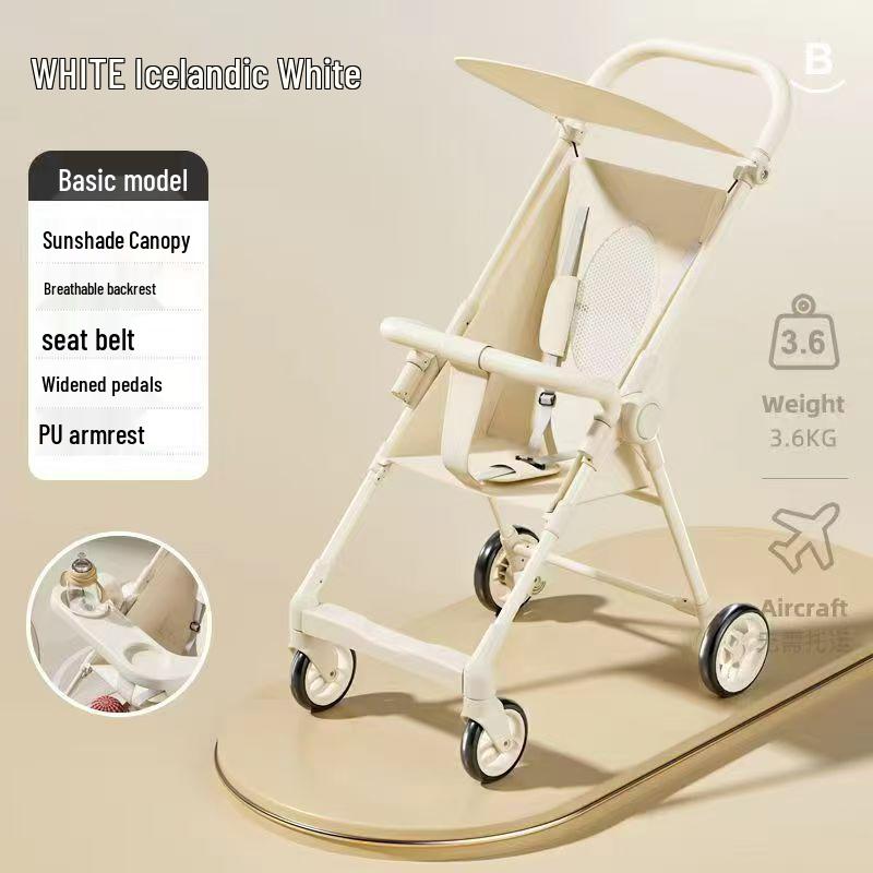 Lightweight Foldable Baby Stroller: High View Hand-Pushed Umbrella Cart