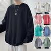 Herrenpullover Neuer Frühling und Herbst Lockerer lässiger Rundhalspullover Einfarbiger Herrenpullover Langarm-Unterhemd