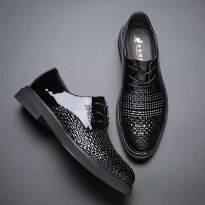 Sandales d'été pour hommes sandales pour hommes tissées à la main respirantes chaussures en cuir décontractées de ville chaussures à trous chaussures pour hommes chaussures à plateforme