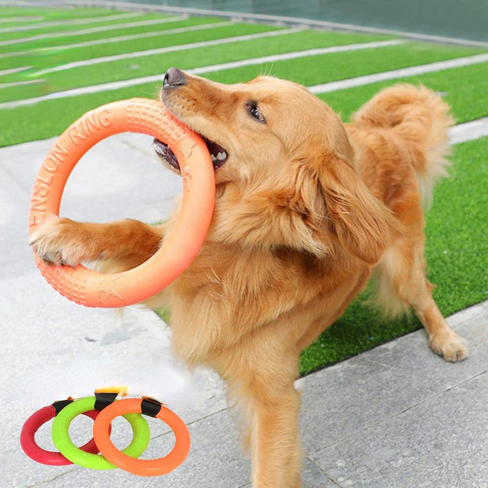 Dog Toys Pet Flying Disk Training Ring Puller Anti-Bite Floating Interactive Supplies Dog Toys Aggressive Chewing