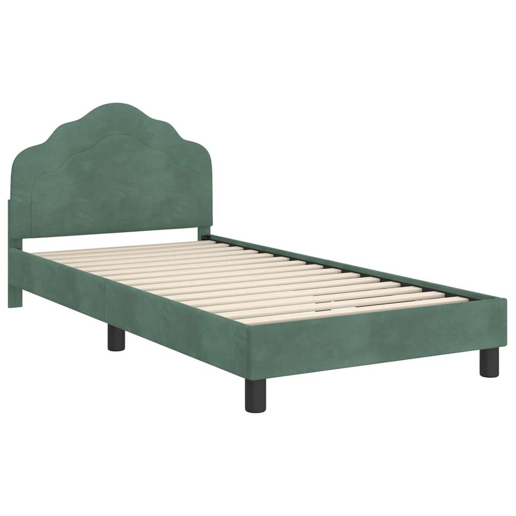 Kids Bed Frame with Headboard Sea Green 80 x 200 cm Velvet
