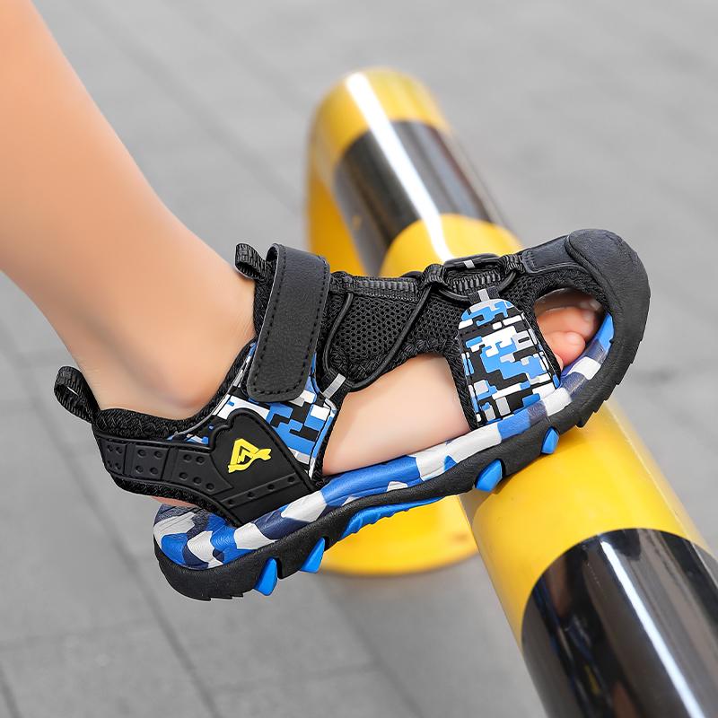 28-39 Kinder Sommer Plus Size Leichte und Modische Klettverschluss-Sandalen Strandschuhe Grundschulsandalen