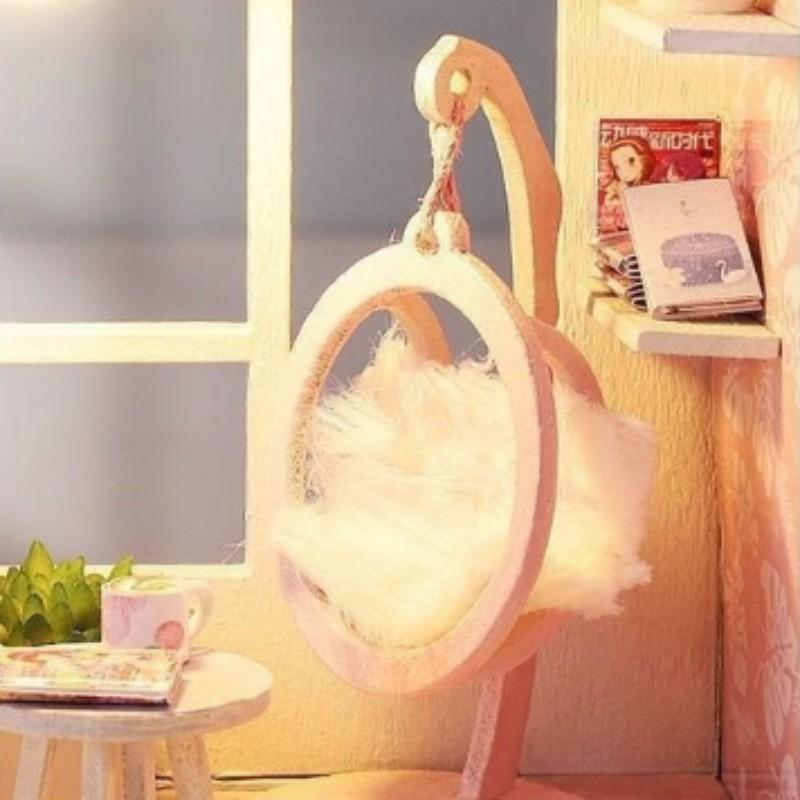 DIY Miniature House Wooden Mini Doll House Duplex Apartment 3D Puzzle Assembly Building Toy Decoration With Furniture Dollhouse