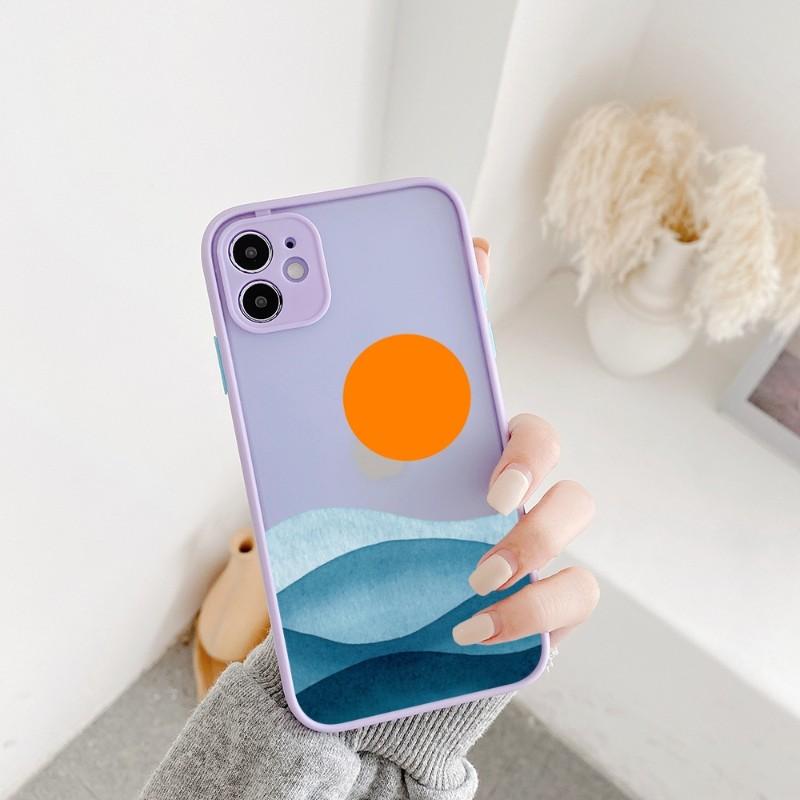Geometric Minimalist Phone Case For IPhone 14 13 12 11 Mini Pro Max XS X Max XR 8 7 Plus SE 2022 Skin Color Phone Cover