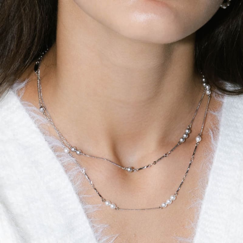 pearlymore daily pearl layered necklace (2 colors)