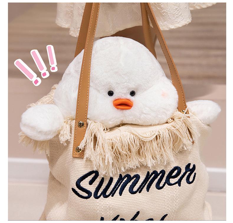 Genuine Doudou Plush Toy: Rabbit, Duckling, and Bear - Soft and Cute Bed Pillow Rag Dolls for Girls