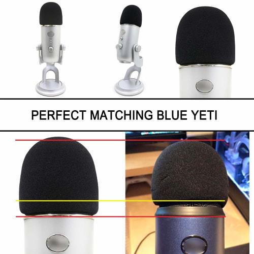 SUNMON Microphone Foam Windscreen Cover for Blue Yeti, Yeti Pro, and Yeti X Microphones, Microphone Pop Filter Mask Shield Also Fits MXL and Audio-Tec