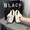 Popular beaded ugly cute little white shoes women's 2025 new autumn niche leather fashion thick-soled foreign casual board shoes