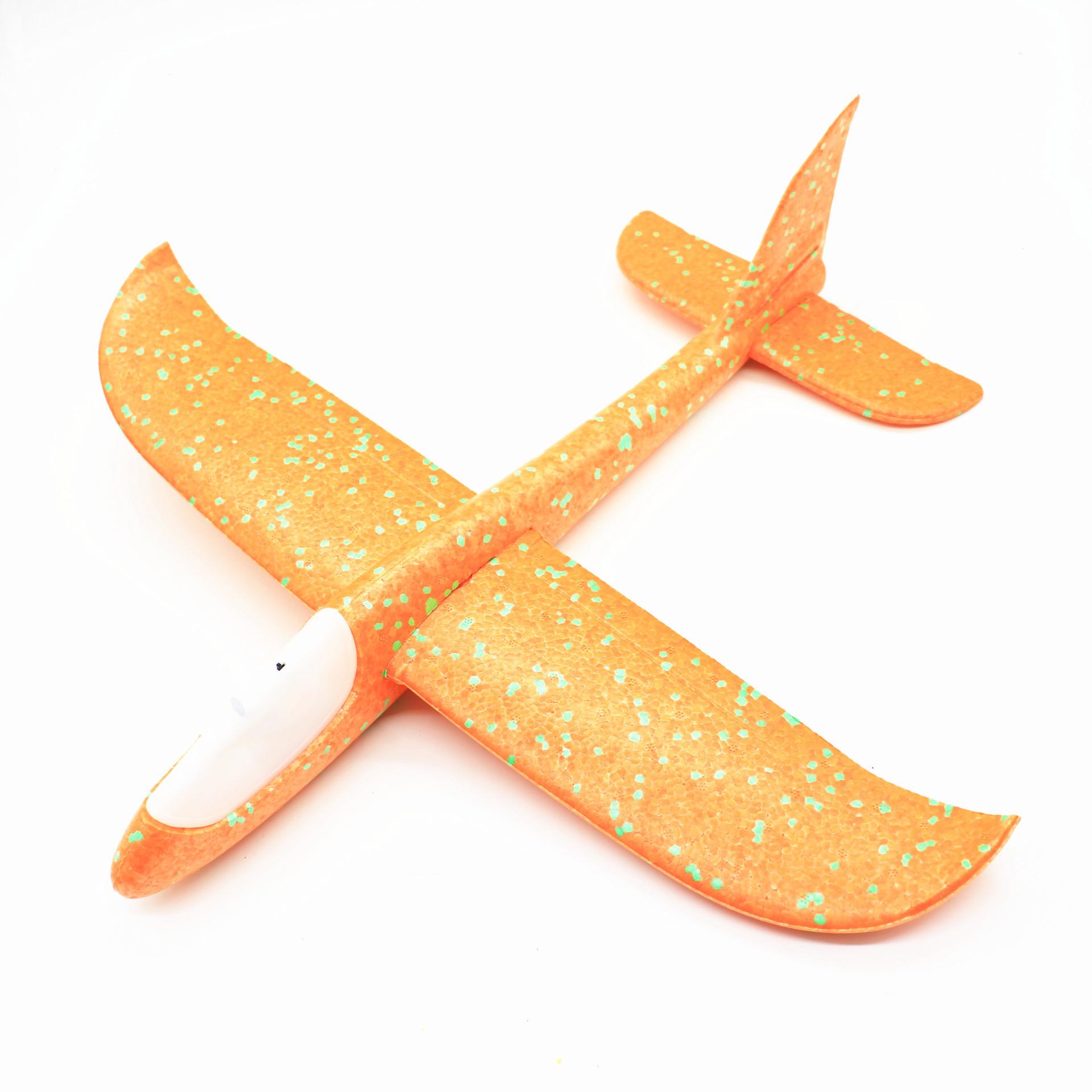 

Дитячі іграшки Літак-планер, 48 см. Цікава інерційна модель запуску, подарунок. LED 48cm помаранчевий