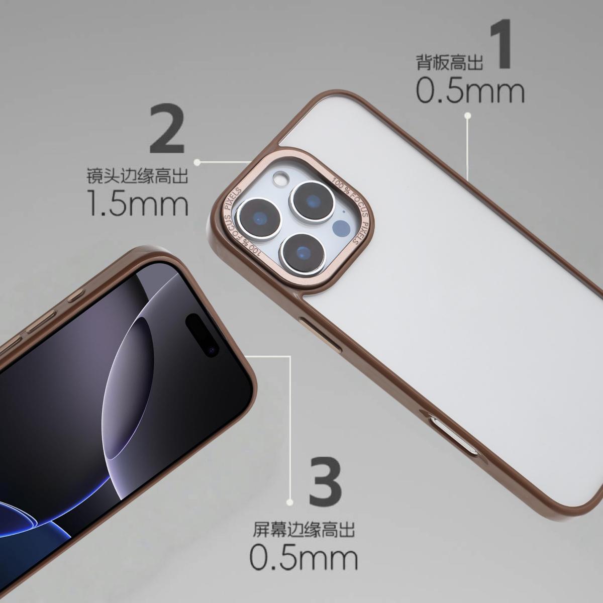 

For iPhone 16 Pro Max Case TPU+Acrylic Clear Anti-Yellowing Phone Back Cover Black