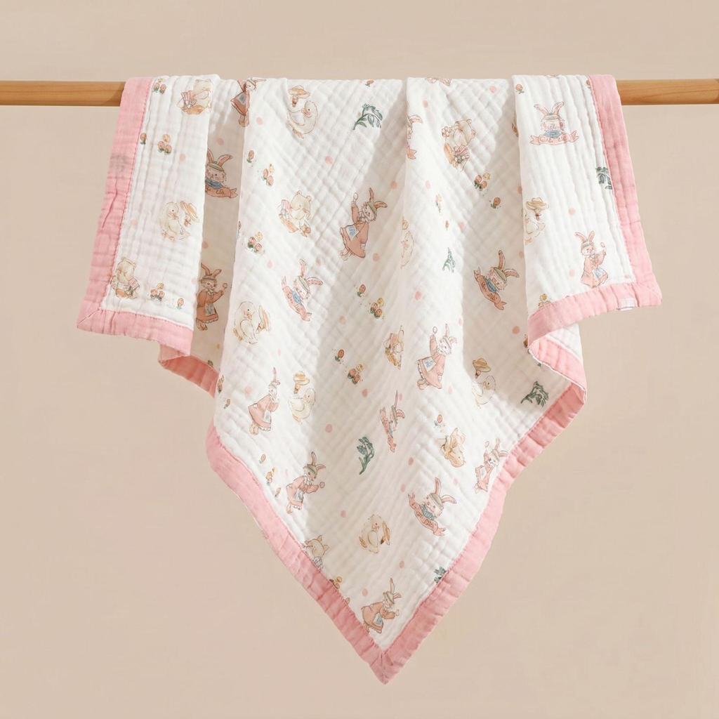 Class A Newborn Bath Towel - Pure Cotton, 6-Layer Gauze, Quick-Dry, Highly Absorbent
