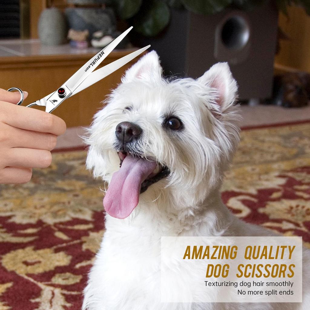 8.0" Napsen Swivel Handle Professional Pet Grooming Shears
