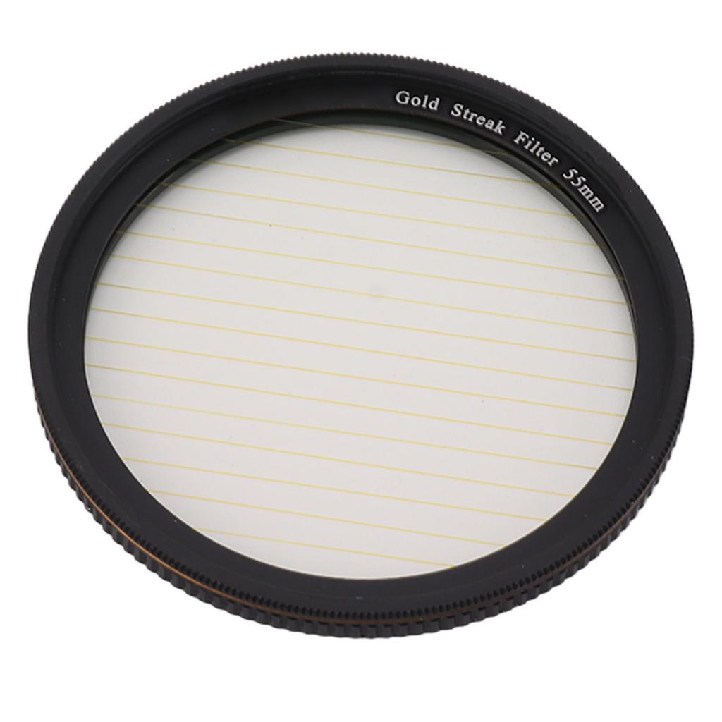 Gold Streak Filter Light Flare Effect Filter Optical Glass Camera Lens Filter with Case for Photography Nightshoot