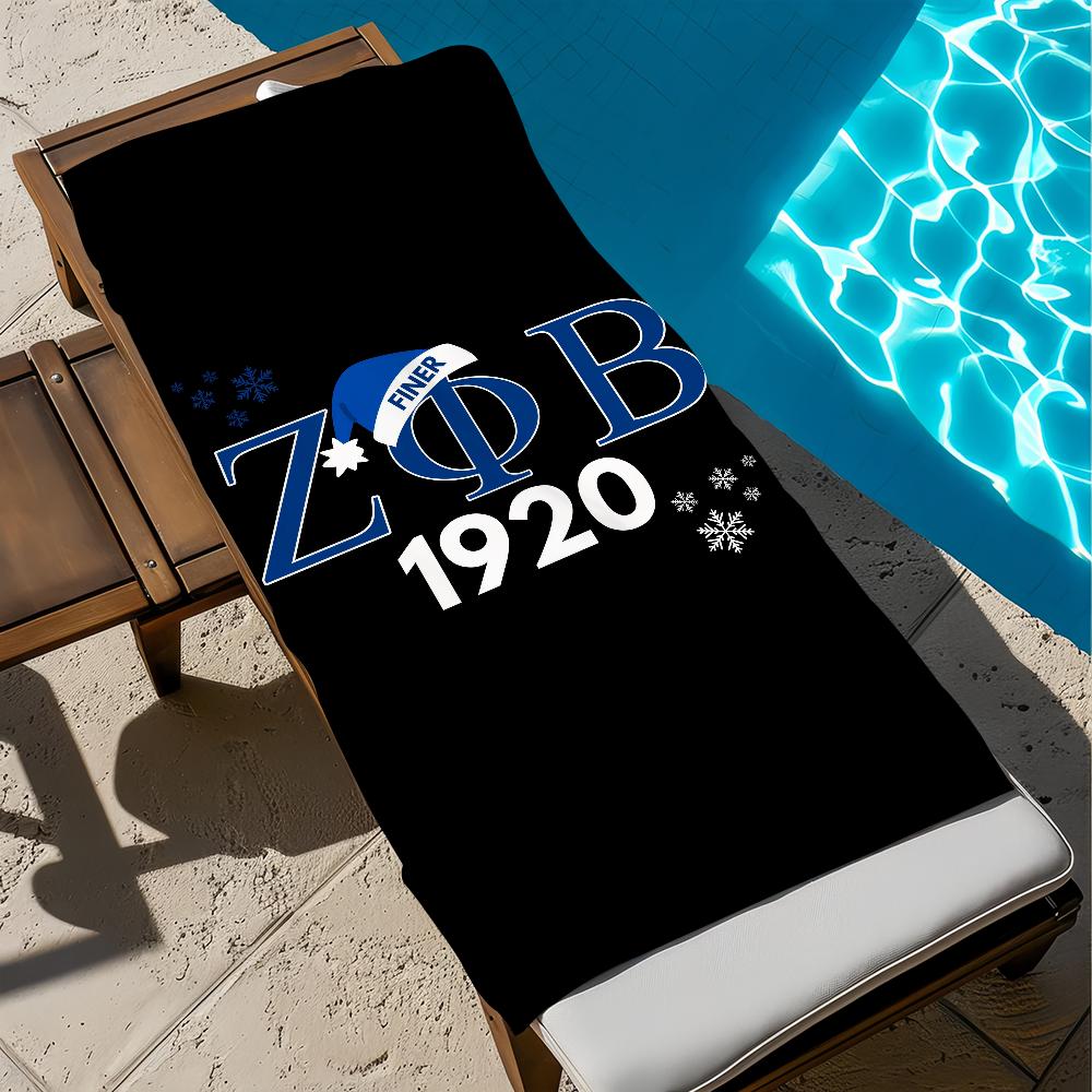 Z-zeta logo P-phi B-beta Towel Beach Quick Dry Soft Pool Towels Gift for Travel Gym Shower Camping sports W40*H60(CM)
