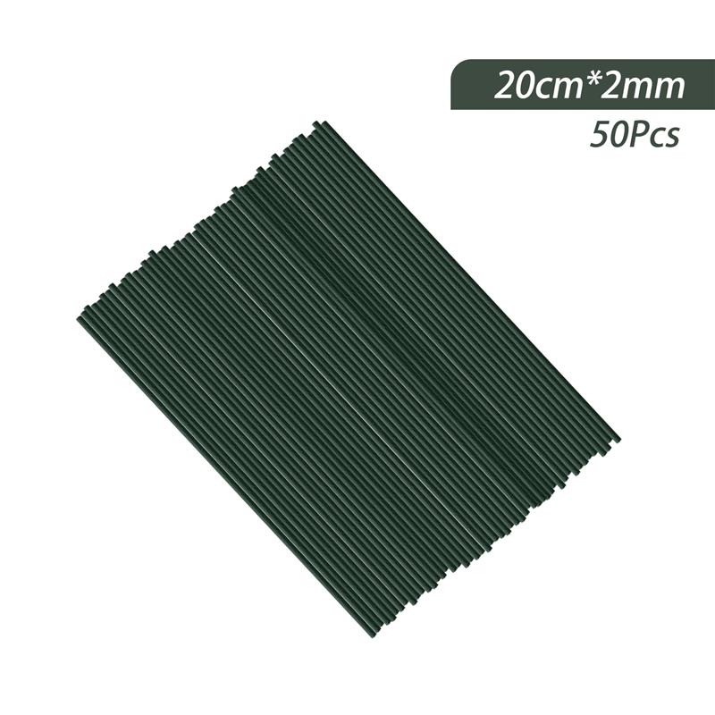 50pcs Glue Wrapped Flower Stem Simulated Flower Branches Handmade DIY Floral Flower Arrangement Pole Accessories