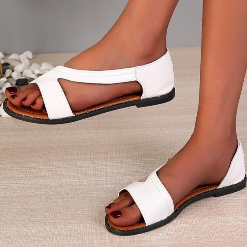New large-size women's shoes, fish mouth type flat-soled sandals, new open-toed women's shoes