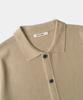 Excontainer Essential Collar Half Knit Cardigan (Beige)