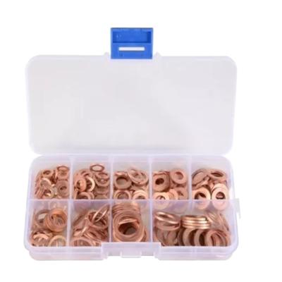 200 Piezas Arandelas Planas M5 M6 M8 M10 M12 M14 Anillos de Sellado de Cobre Kit Surtido de Juntas
