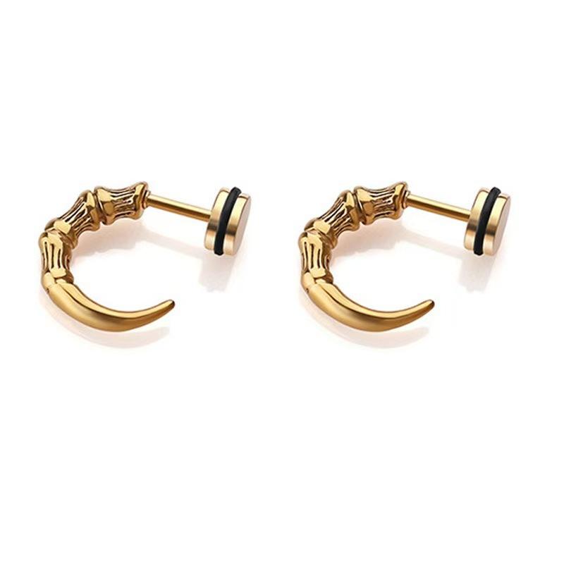 

1PC Men s Punk Earring Unique Fashion Zircon Luxury-inspired,High-end Aesthetic Trendy Eagle Claw Single Earrin Hip-hop Style золотой