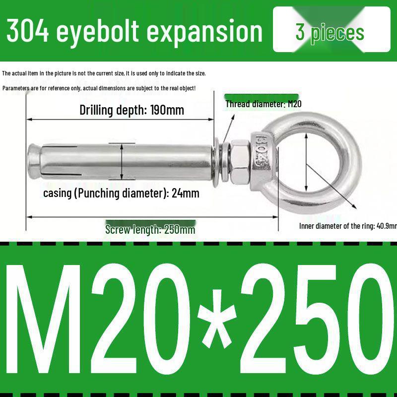 Stainless Steel 304 Eyebolt Expansion Nail with Fixing Loop