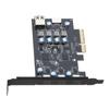 1PC PCI-E 4X PCI-Express To USB 3.2 Gen2 Type-C 3- Port Pansion Card Asm3142 Chip 20Gbps Support PCi-E 4 6 16