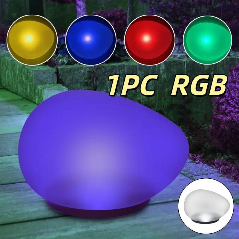 Solar Powered Pebble Stone Lamp, Outdoor Ground Lamp LED Outdoor Lighting Decorative Landscape Lamp, Solar Garden Lamp Lawn Lamp