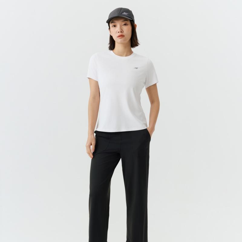 Skechers Breathable Solid Color Comfortable Regular T-Shirt Women tops P226W175-0019