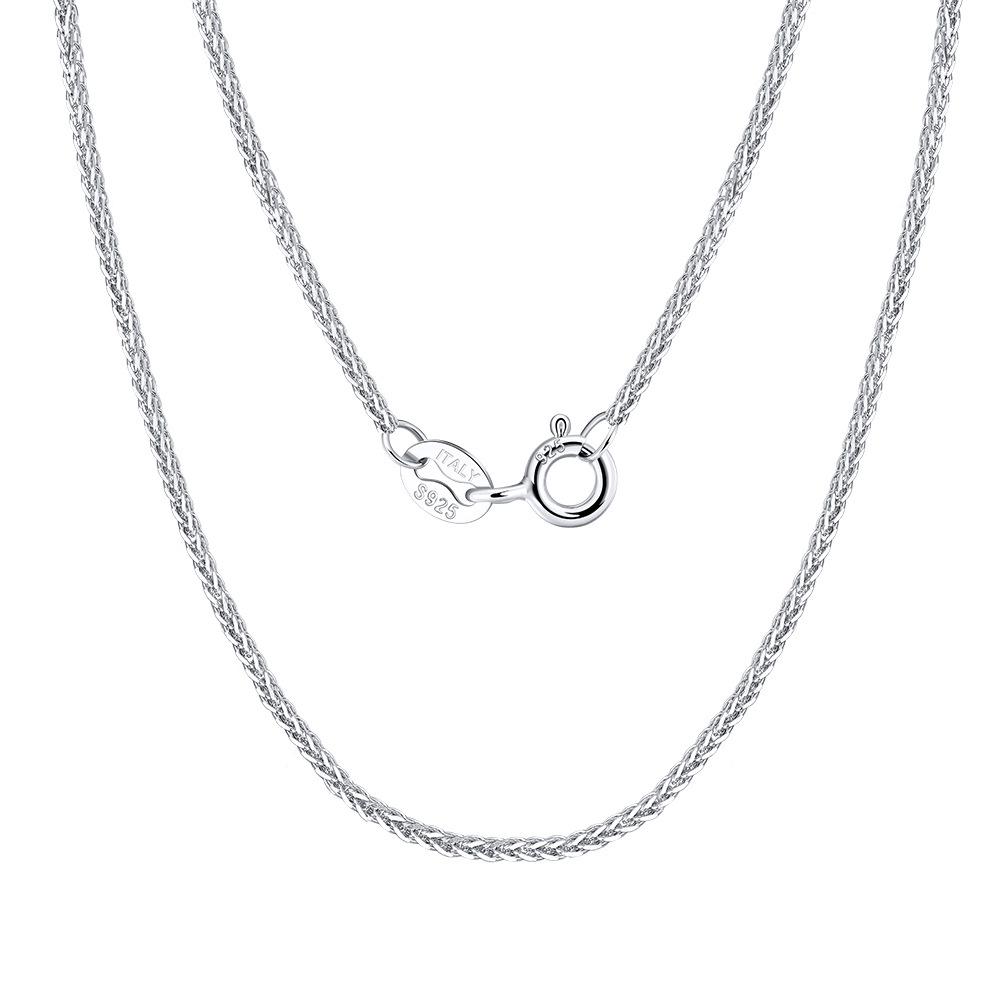 Wolken Hand Schmuck S925 Sterlingsilber Italienisch Geschnitzt Chopin Halskette 1,2 mm Hip Hop Kette 925 Silver white