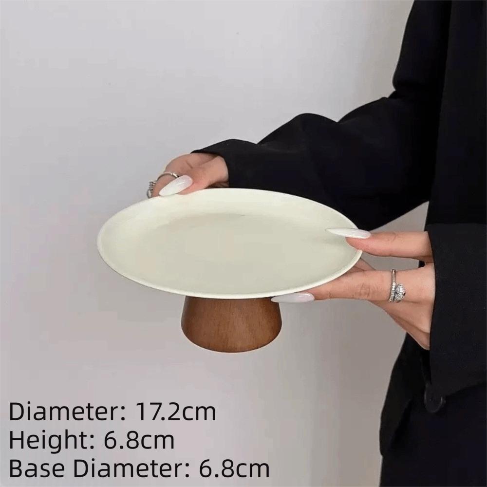 

New Tall Design Snack Storage Tray Stable High Foot Candy Plate Multifunction Wooden Base Fruit Display Plate Home Table