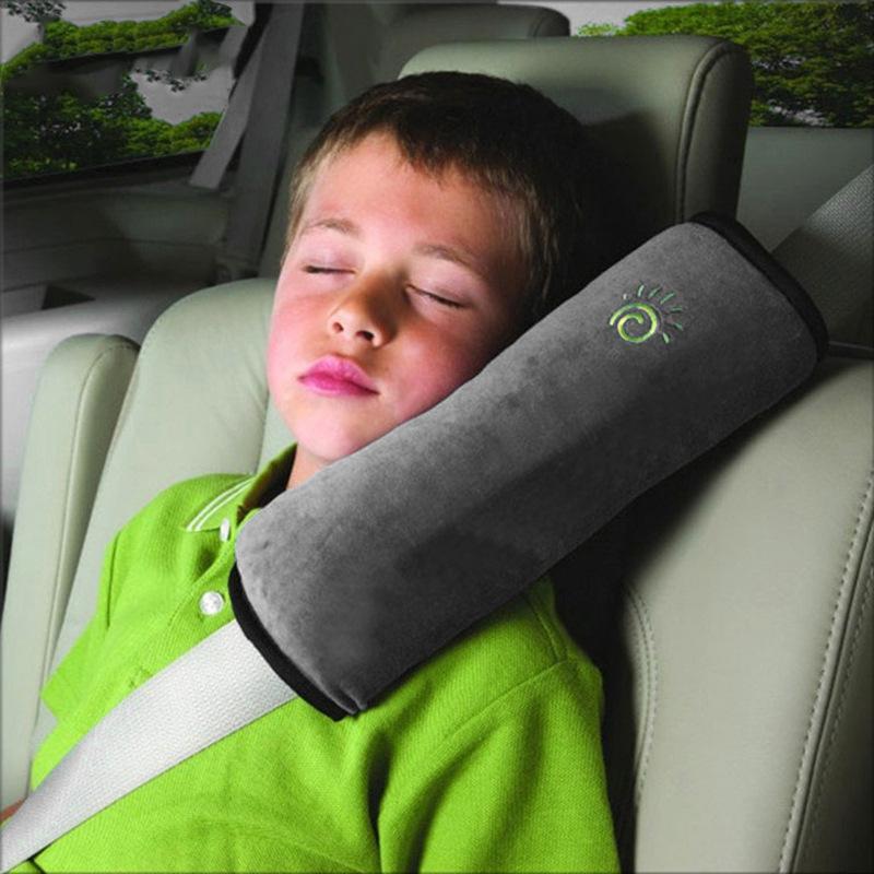 

Car Children s Shoulder Protective Cover Cartoon Plush Safety Belt Cover Pillow helps the baby sleep safely in the