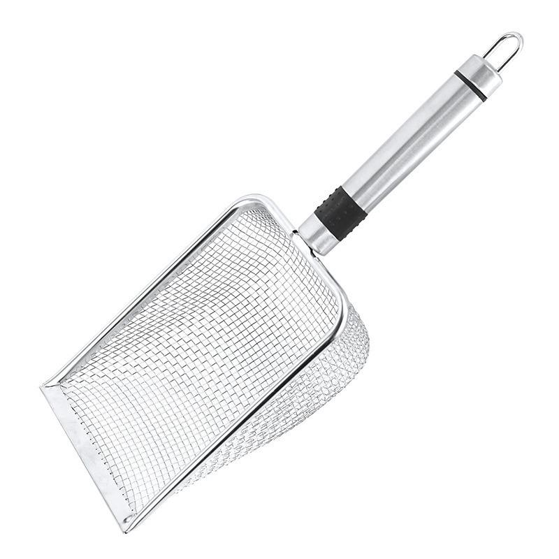Stainless Steel Cat Litter Shovel Large Fine-pore Bentonite Mesh Shovel for Picking Up Toilet Feces Cat Pet Cleaning Tool