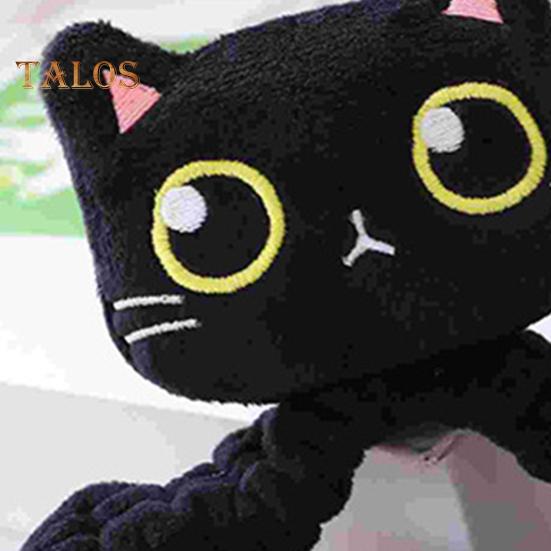 Black Cat Rearview Mirror Cover with Elastic Band Four Seasons Universal Auto SUV Truck Rear View Mirror Plush Cat Decoration Car Interior Accessories