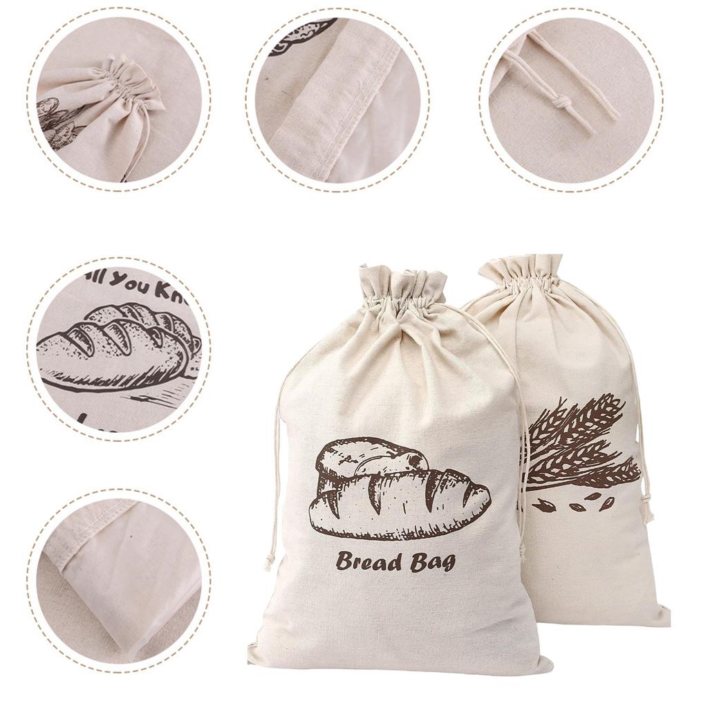 Moisture Proof Bread Bag with Liner Drawstring Closure Food Accessories Storage Container Vegeteble Fruit Organiser