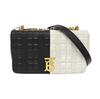 [Pre-Owned] Lola Bag TB Logo Quilted Two-Tone Lambskin Metal Chain Shoulder Crossbody Bag Small - Very Good #11ADXZ6