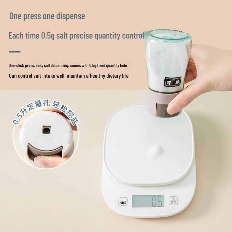 Press-Type Seasoning Jar: Moisture-Proof, Sealed Salt Control Bottle for Kitchen.