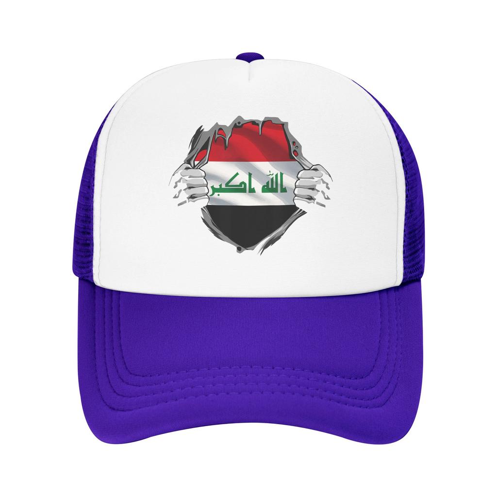 Iraq Flag Proud Iraqi Mesh Baseball Cap Unisex Fashion Trucker Worker Cap Hats Adjustable Fishing Hat Summer Trucker Hats