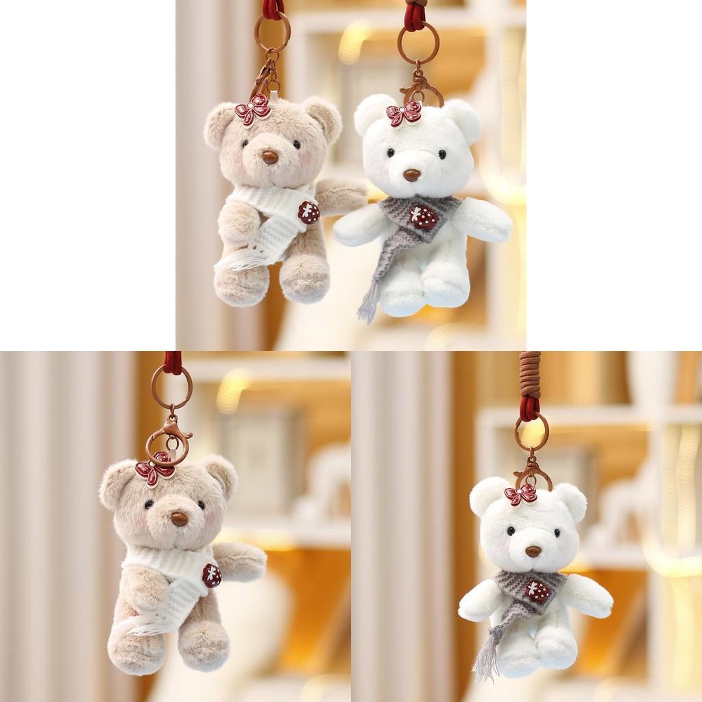 Teddy Shawl Bear Plush Keychain Cartoon Animal Doll Decoration Bag Pendant Gift