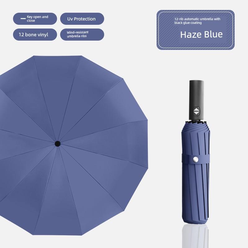 Automatic Umbrella Men's Large Reinforced Thickened Strong Wind-Resistant Sun Umbrella Folding Sun Umbrella Female Rain Or Shine Dual-Use Umbrella