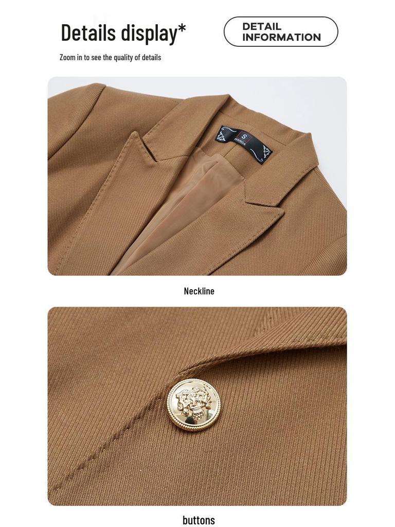 2025 Women's Slim Fit Black Blazer: High-End, Petite, Casual Suit for Spring and Autumn