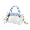DIOR Bag [Customized Cosmetic Bag] Canvas Mint Sea Simple Fashion Versatile Classic Trendy Niche High-end Storage Metal Pendant Small Fresh Portable
