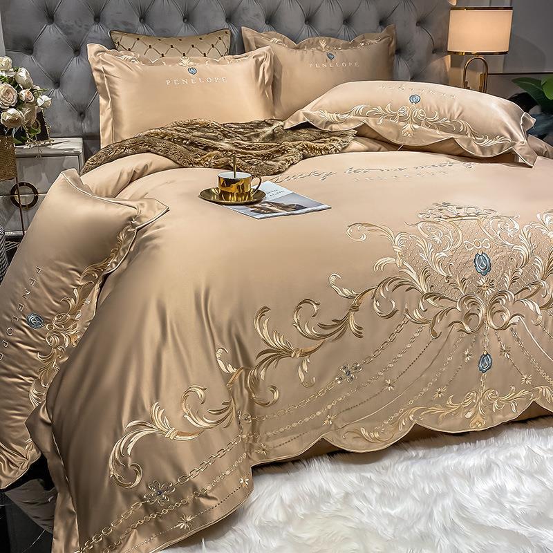 European Luxury Embroidered Satin Tencel Bedding